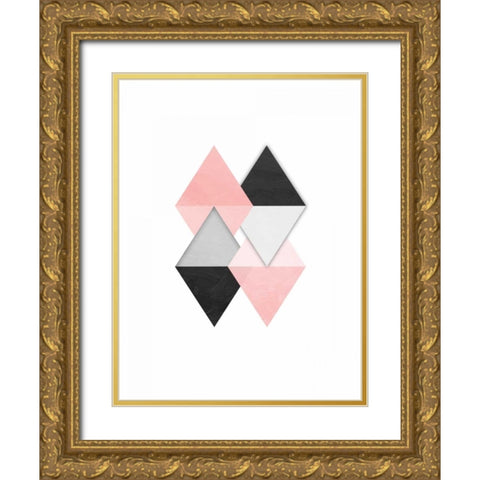 Rose Simplicity Gold Ornate Wood Framed Art Print with Double Matting by OnRei