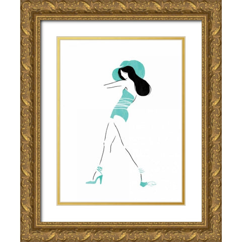 Work It Gold Ornate Wood Framed Art Print with Double Matting by OnRei