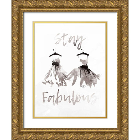 Stay Fabulous Gold Ornate Wood Framed Art Print with Double Matting by OnRei