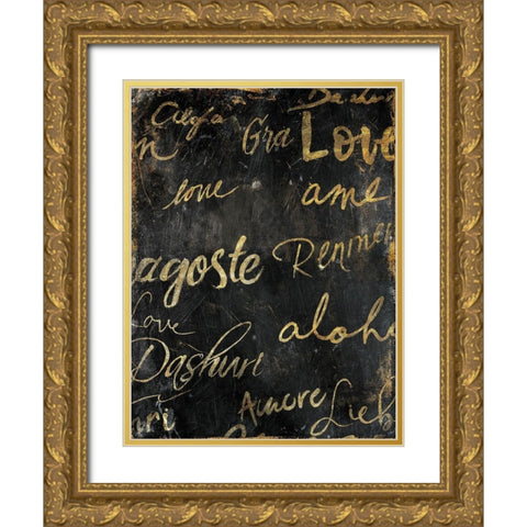 Language Of Love Gold Ornate Wood Framed Art Print with Double Matting by OnRei