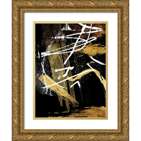 Distraction Gold Ornate Wood Framed Art Print with Double Matting by OnRei