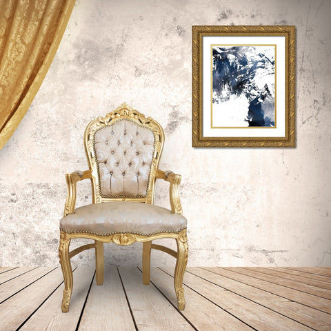 Blue Jay Mess Gold Ornate Wood Framed Art Print with Double Matting by On Rei