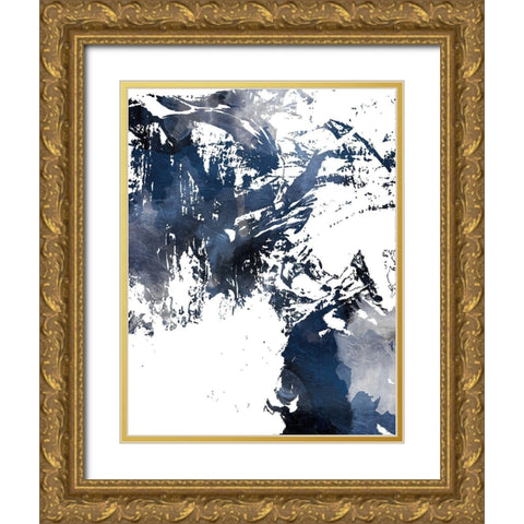 Blue Jay Mess Gold Ornate Wood Framed Art Print with Double Matting by On Rei