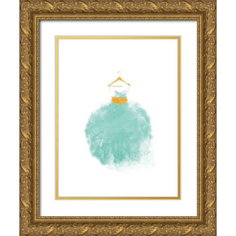 Puffy Dress Four Gold Ornate Wood Framed Art Print with Double Matting by OnRei