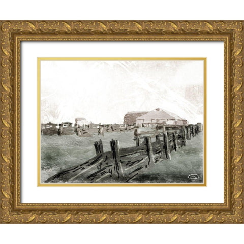 Farm Day Gold Ornate Wood Framed Art Print with Double Matting by OnRei