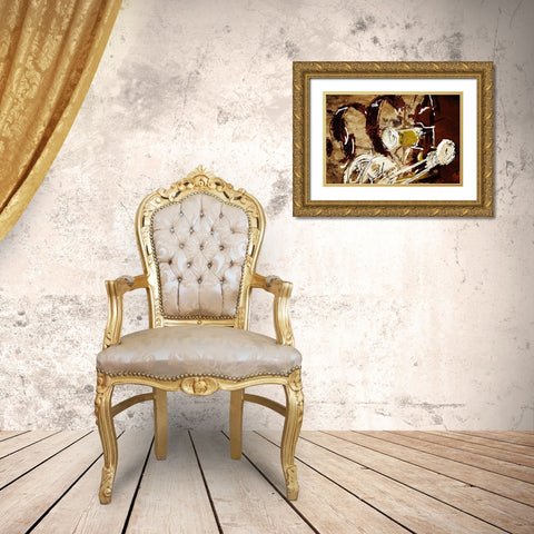 Projector And Film Gold Ornate Wood Framed Art Print with Double Matting by OnRei