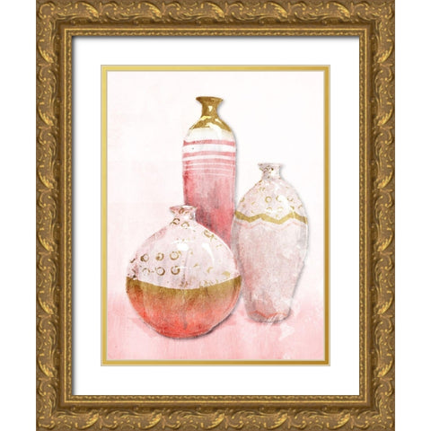 Blush Vessels Gold Ornate Wood Framed Art Print with Double Matting by OnRei