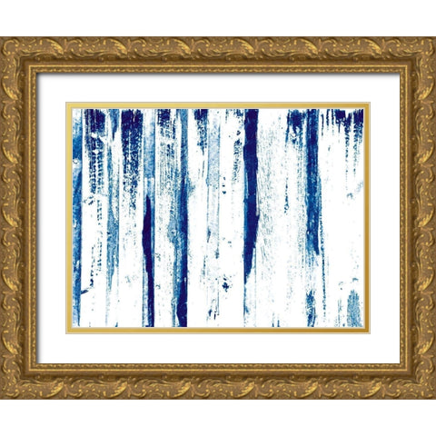 Blue Tears Gold Ornate Wood Framed Art Print with Double Matting by OnRei