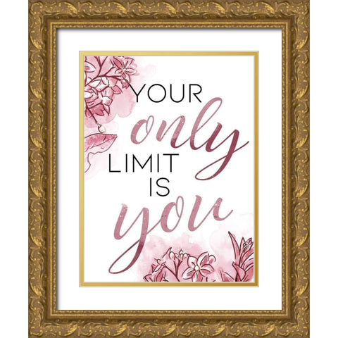 Only You Blush Gold Ornate Wood Framed Art Print with Double Matting by OnRei