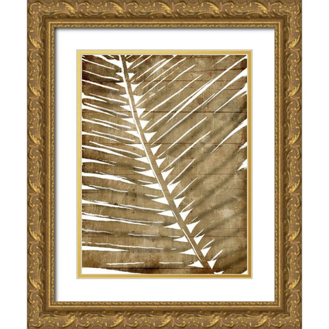 Brown Palms Gold Ornate Wood Framed Art Print with Double Matting by OnRei