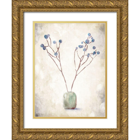 Secluded Plant Gold Ornate Wood Framed Art Print with Double Matting by OnRei