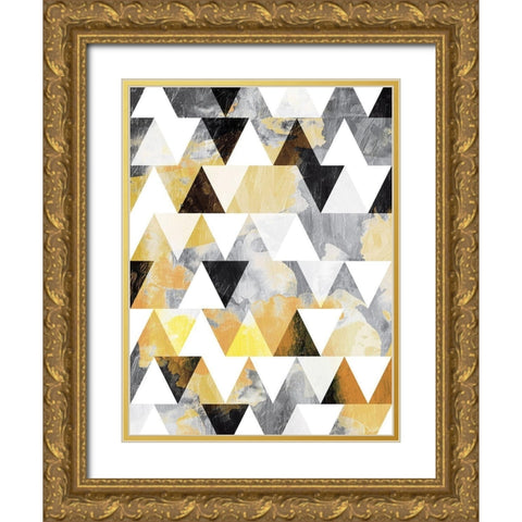 Fun Gold Teeth Gold Ornate Wood Framed Art Print with Double Matting by OnRei