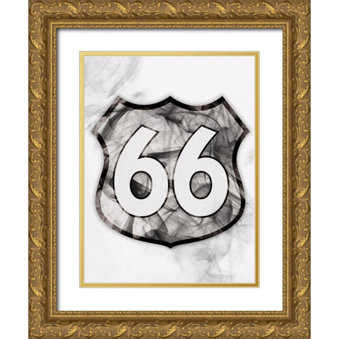 Smoke 66 Gold Ornate Wood Framed Art Print with Double Matting by OnRei