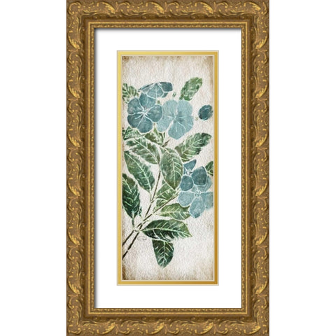 Calm Flowers Gold Ornate Wood Framed Art Print with Double Matting by OnRei