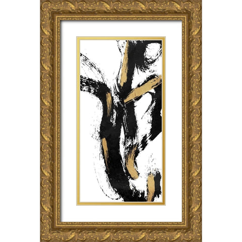 Waterfall Gold Ornate Wood Framed Art Print with Double Matting by OnRei