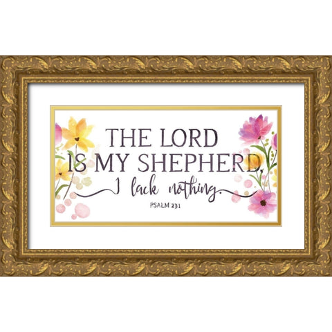 My Shepherd Gold Ornate Wood Framed Art Print with Double Matting by OnRei