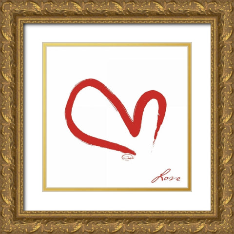 SIMPLE LOVE Gold Ornate Wood Framed Art Print with Double Matting by OnRei