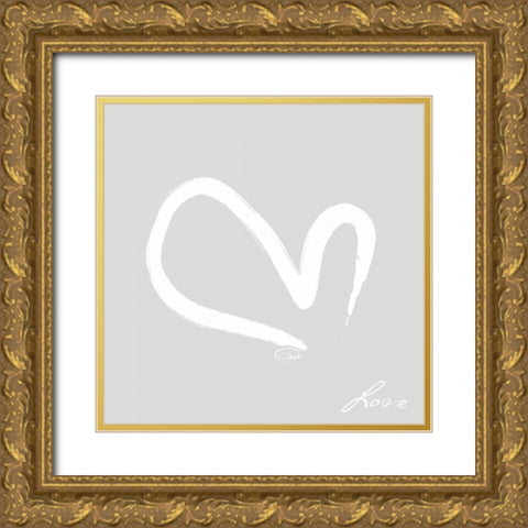 LET THERE BE LOVE Gold Ornate Wood Framed Art Print with Double Matting by OnRei