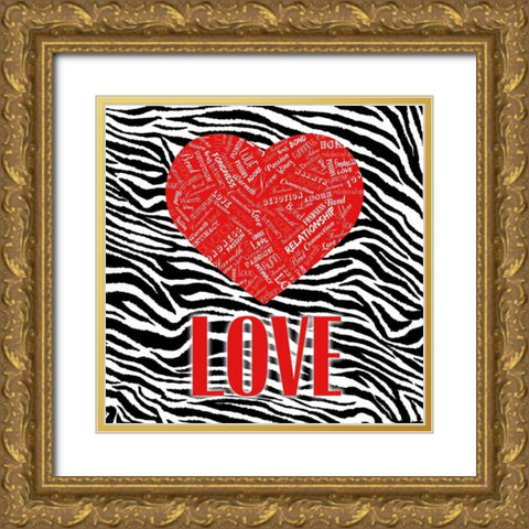 JUNGLE HEART Gold Ornate Wood Framed Art Print with Double Matting by OnRei