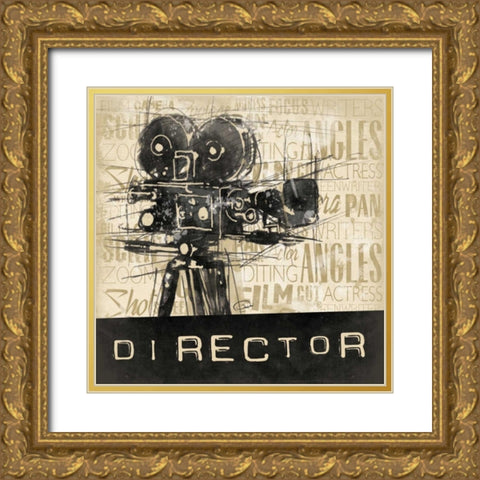 Director Gold Ornate Wood Framed Art Print with Double Matting by OnRei