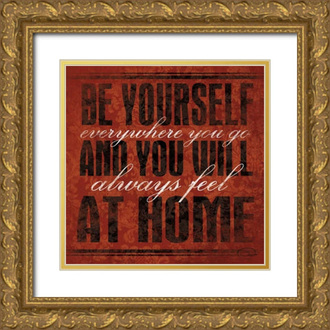 Be Yourself Gold Ornate Wood Framed Art Print with Double Matting by OnRei