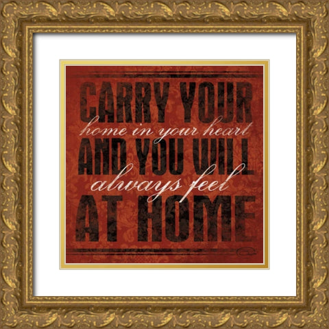 Carry your Gold Ornate Wood Framed Art Print with Double Matting by OnRei