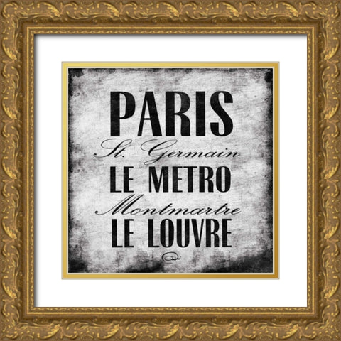 Paris One Gold Ornate Wood Framed Art Print with Double Matting by OnRei