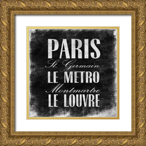 CITY OF LOVE Gold Ornate Wood Framed Art Print with Double Matting by OnRei