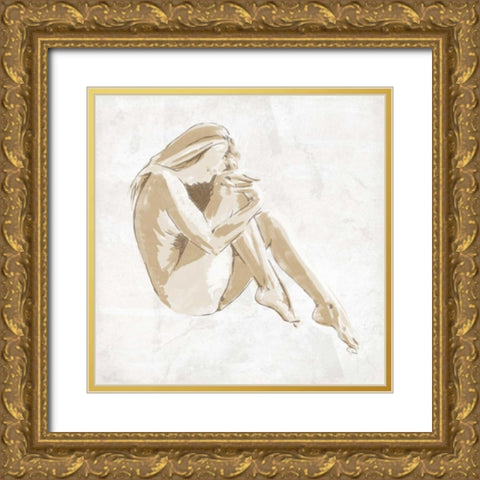 SKETCH PASSION Gold Ornate Wood Framed Art Print with Double Matting by OnRei