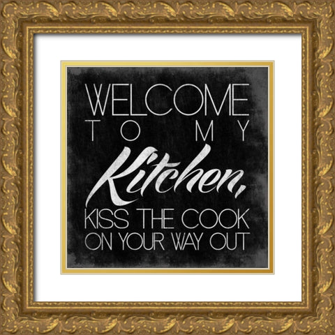 Kitchen Gold Ornate Wood Framed Art Print with Double Matting by OnRei