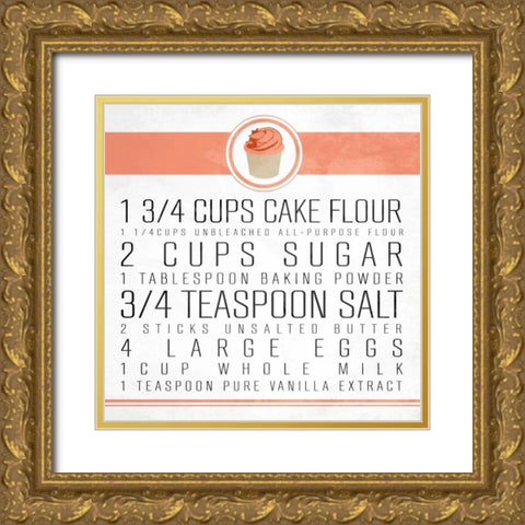 Cupcake 2 Gold Ornate Wood Framed Art Print with Double Matting by OnRei