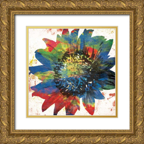 Flower On The Bright Side Gold Ornate Wood Framed Art Print with Double Matting by OnRei