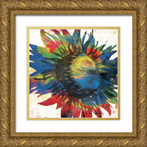 Flower On The Bright Side Mate Gold Ornate Wood Framed Art Print with Double Matting by OnRei