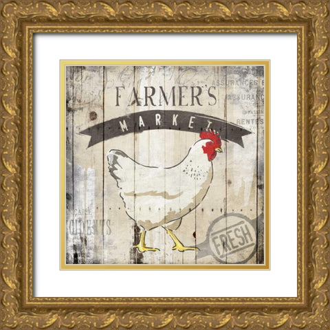 Farmers Market Gold Ornate Wood Framed Art Print with Double Matting by OnRei