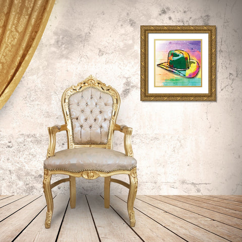 Colorful Hat Gold Ornate Wood Framed Art Print with Double Matting by OnRei