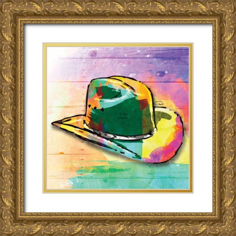 Colorful Hat Gold Ornate Wood Framed Art Print with Double Matting by OnRei