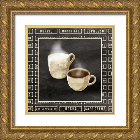 Two Cups Gold Ornate Wood Framed Art Print with Double Matting by OnRei