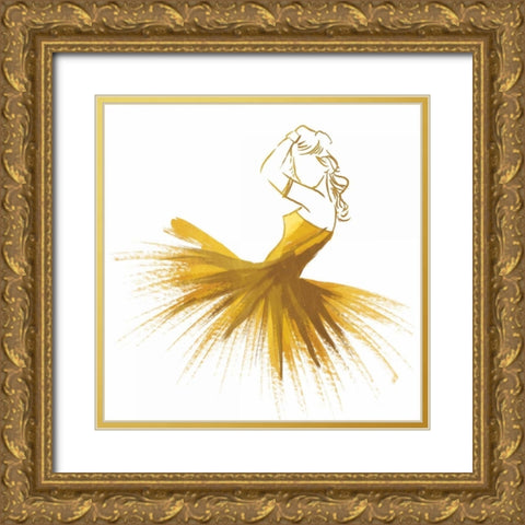 Gold Attitude Gold Ornate Wood Framed Art Print with Double Matting by OnRei