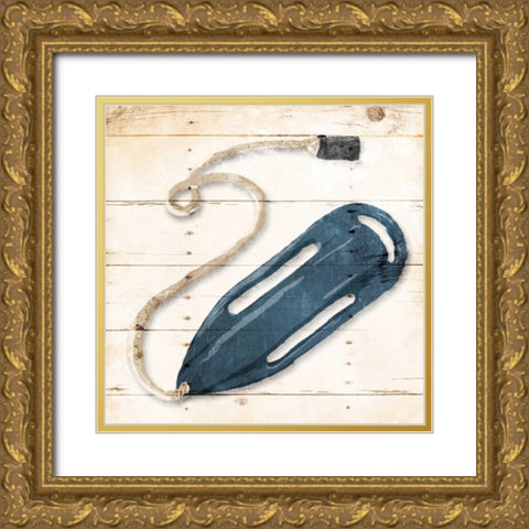 Blue Buoy Gold Ornate Wood Framed Art Print with Double Matting by OnRei