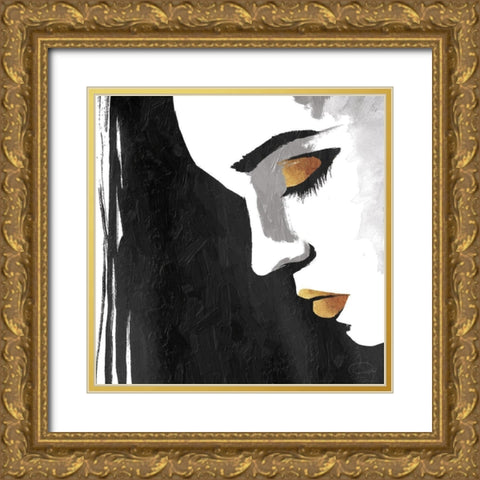 Face Down Gold Ornate Wood Framed Art Print with Double Matting by OnRei