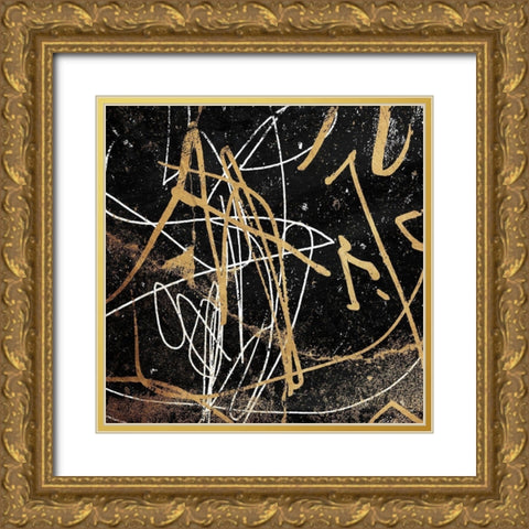 Chaos Gold Ornate Wood Framed Art Print with Double Matting by OnRei