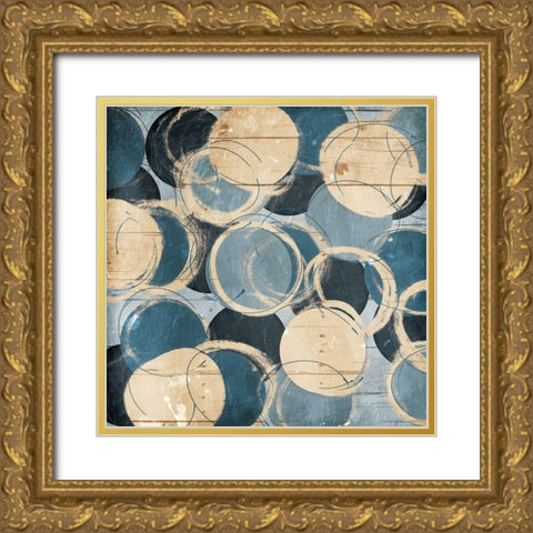 Circ Layers Gold Ornate Wood Framed Art Print with Double Matting by OnRei