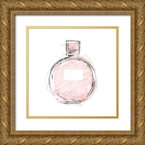 Pink Perfume Mate Gold Ornate Wood Framed Art Print with Double Matting by OnRei