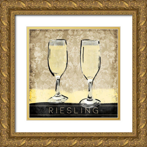 Riesling Gold Ornate Wood Framed Art Print with Double Matting by OnRei