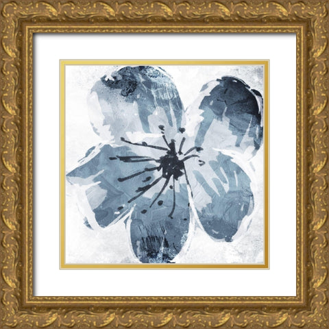 Sketched Cool Flower Mate Gold Ornate Wood Framed Art Print with Double Matting by OnRei