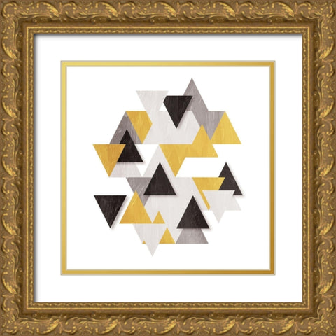 Floating Gold Tri Gold Ornate Wood Framed Art Print with Double Matting by OnRei