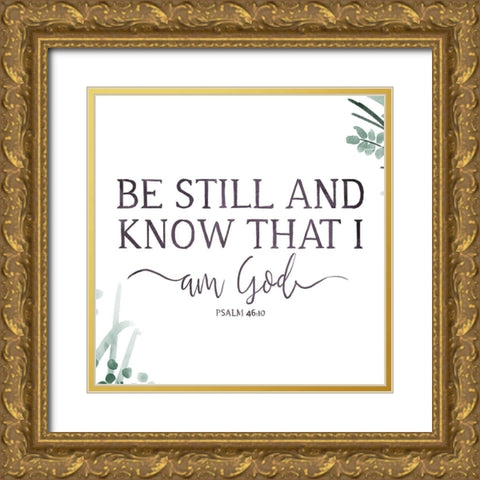 Am God Gold Ornate Wood Framed Art Print with Double Matting by Villa, Milli