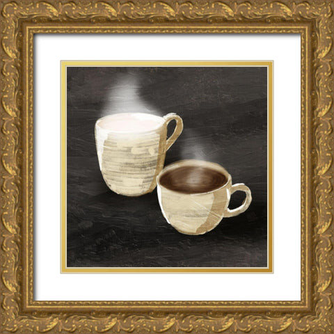 Coffee Break Gold Ornate Wood Framed Art Print with Double Matting by OnRei