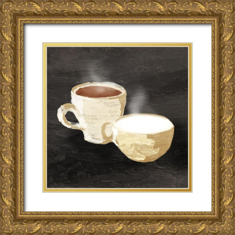 Coffee Time Gold Ornate Wood Framed Art Print with Double Matting by OnRei