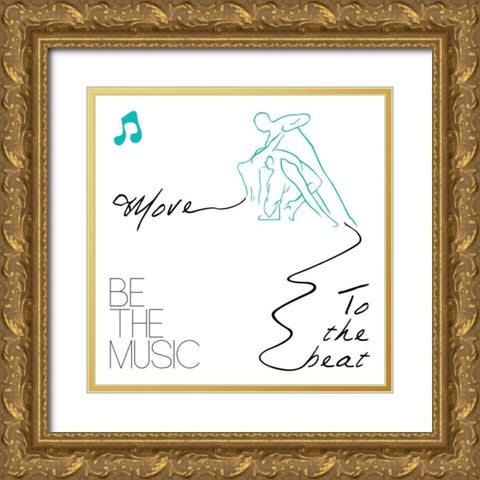 Move To The Beat1 Gold Ornate Wood Framed Art Print with Double Matting by OnRei